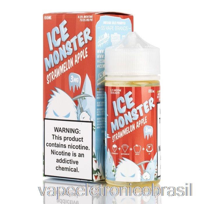 Vape Eletrônico Ice Morango Maçã - Ice Monster - 100ml 3mg